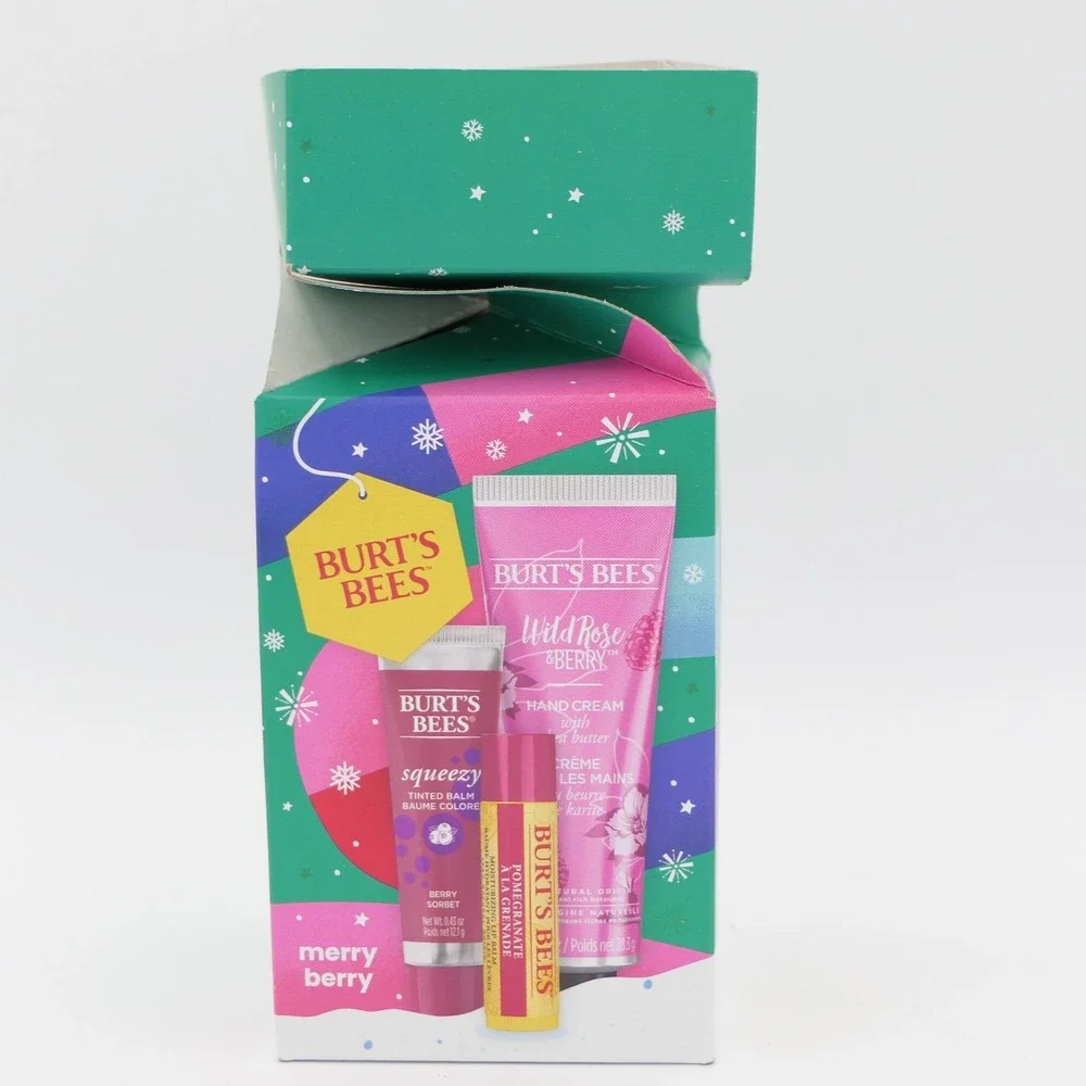 Burt's Bees 2 Merry Berry Gift Sets - Lip Balm, Squeeze Tinted Balm & Hand Cream